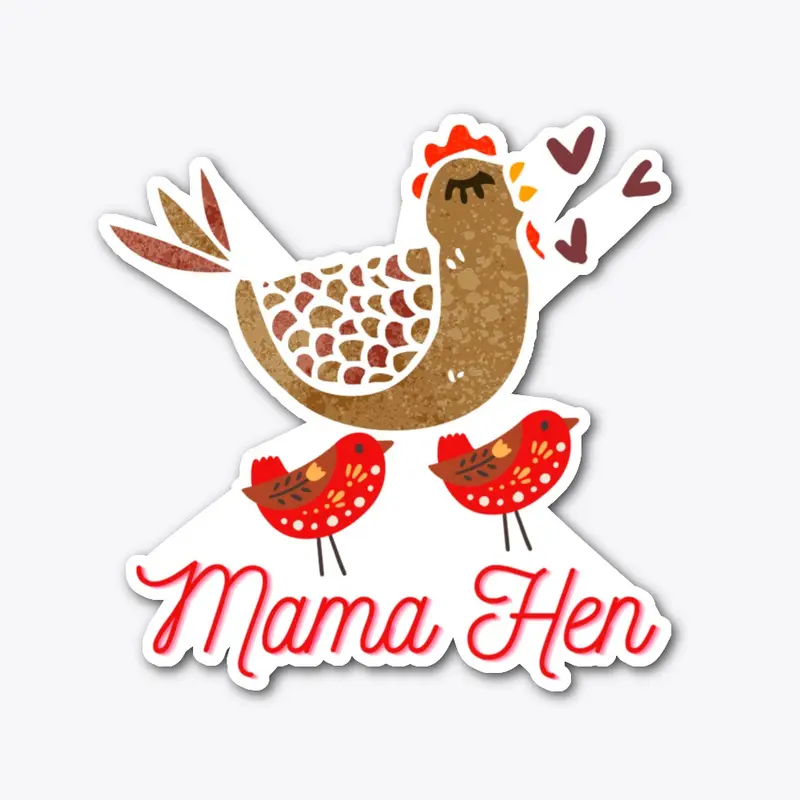 Mama Hen with Two Chickies