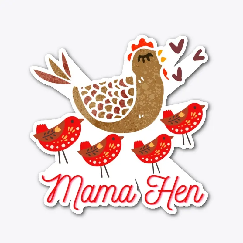 Mama Hen with Four Chickies